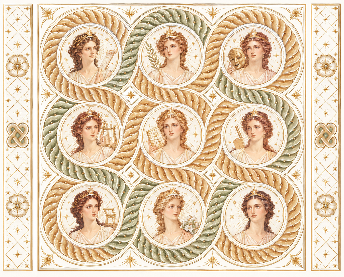 The Nine Muses Divine Portal: Goddesses of Inspiration, Eloquence, and Radiant Expression